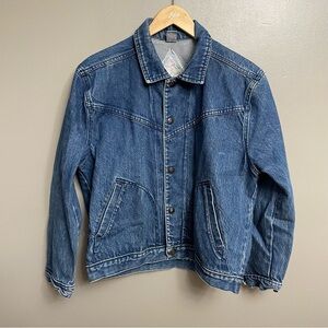 Silver Unicorn Vintage Women Large  Denim Jean Trucker Jacket aviator